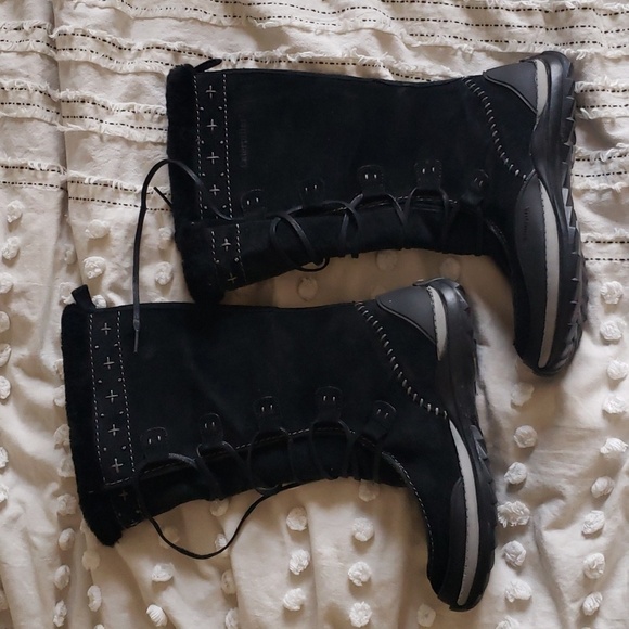 CAT Caterpillar women's winter leather boots black size 6 - Picture 1 of 7